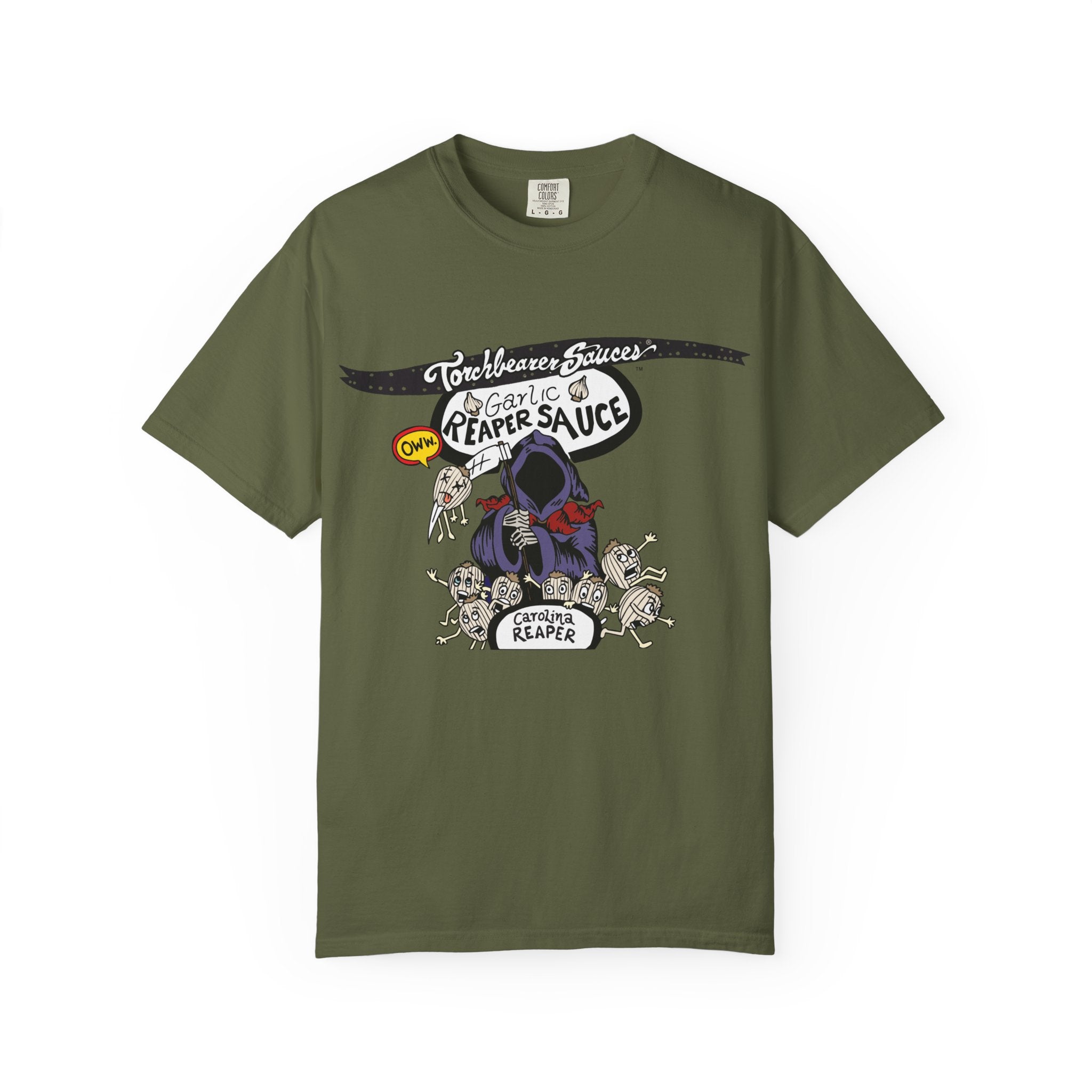 torchbearer-garlic-reaper-t-shirt-graphique-rouge-coton image 6