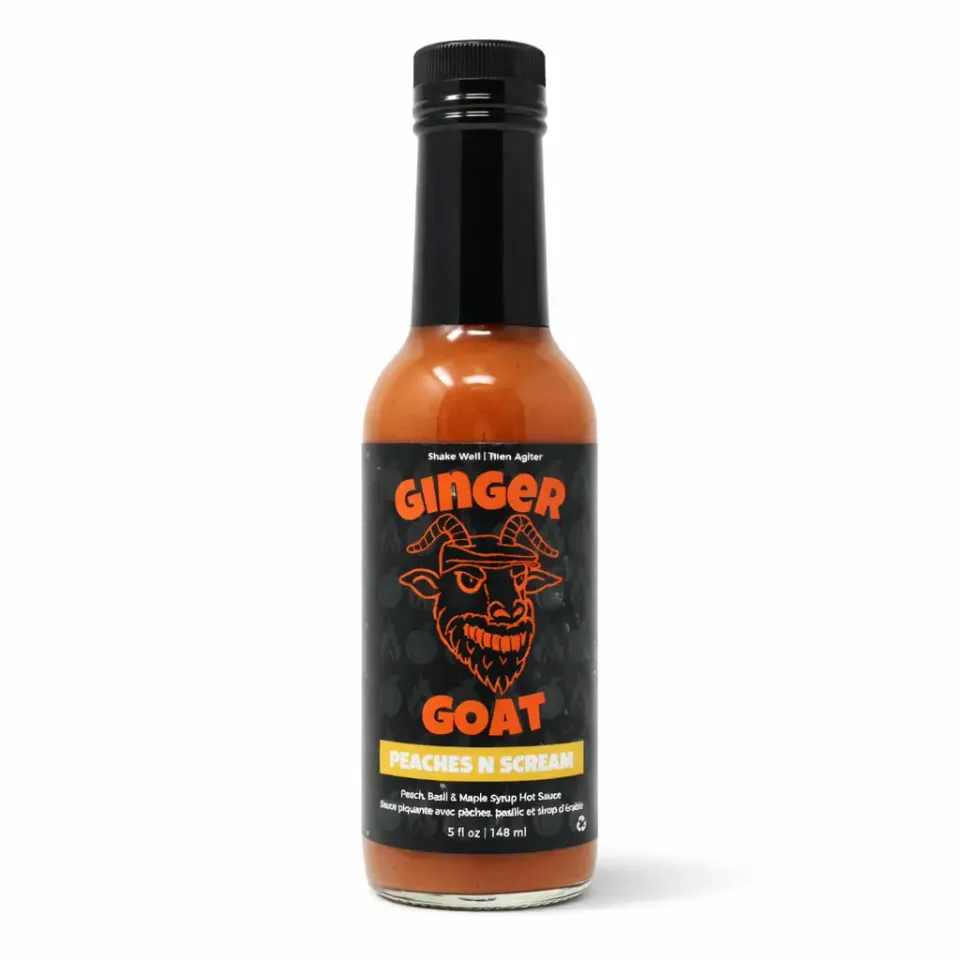 ginger-goat-peach-n-scream-sauce-piquante-p-che-basilic-148-ml image 1
