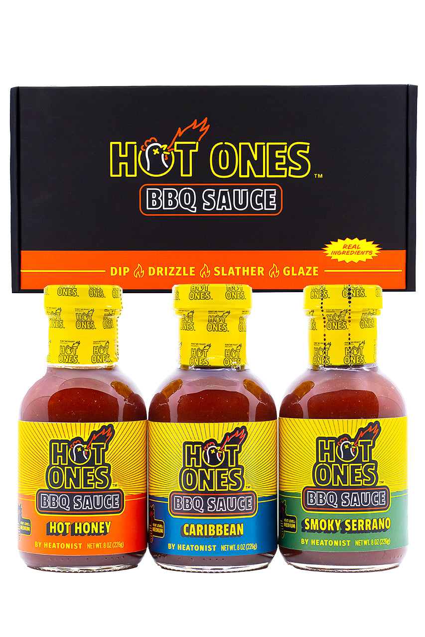 hot-ones-bbq-trio-pack-3-sauces-hot-honey-caribbean image 1
