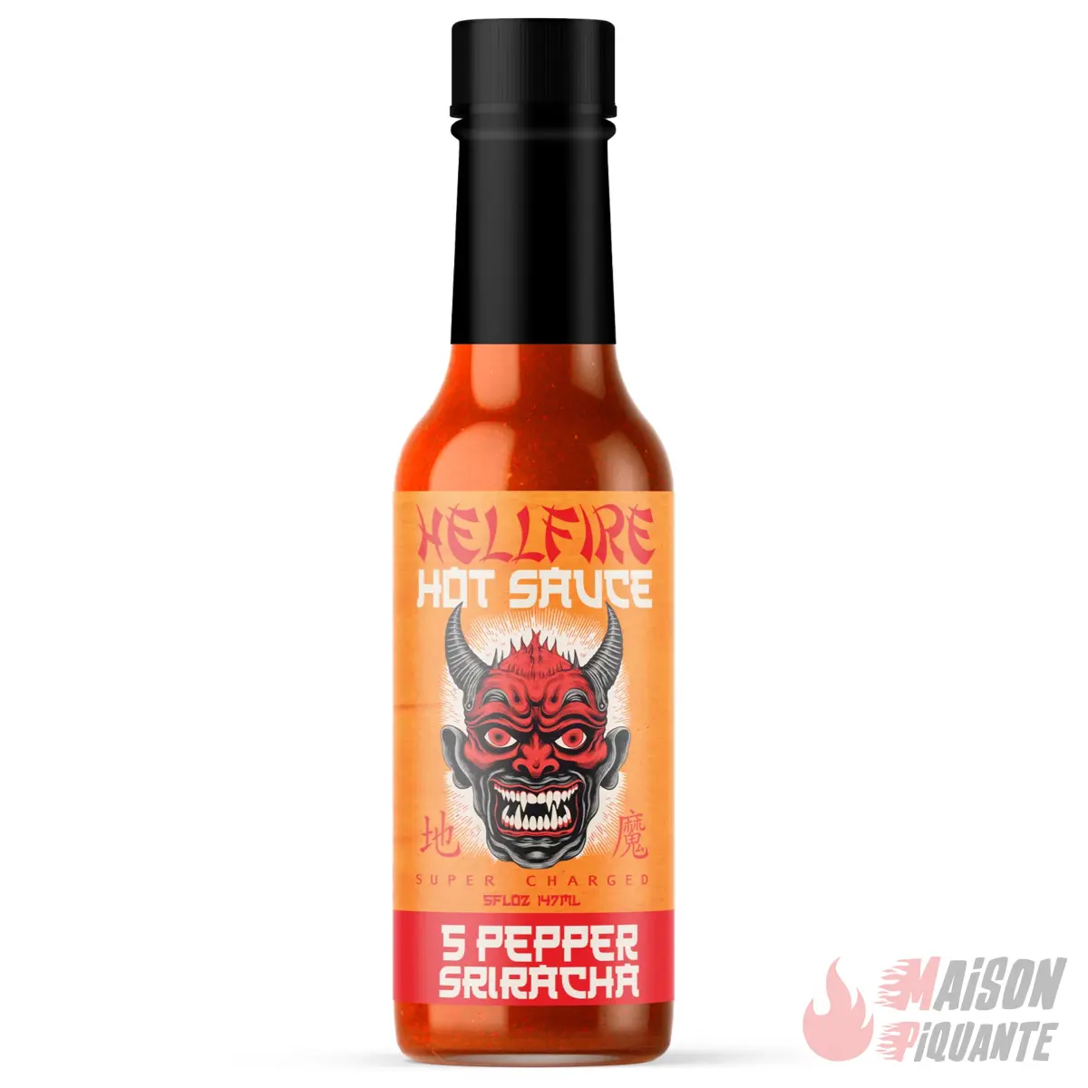 hellfire-sriracha-5-pepper-sauce-ail-et-piment-148ml image 1