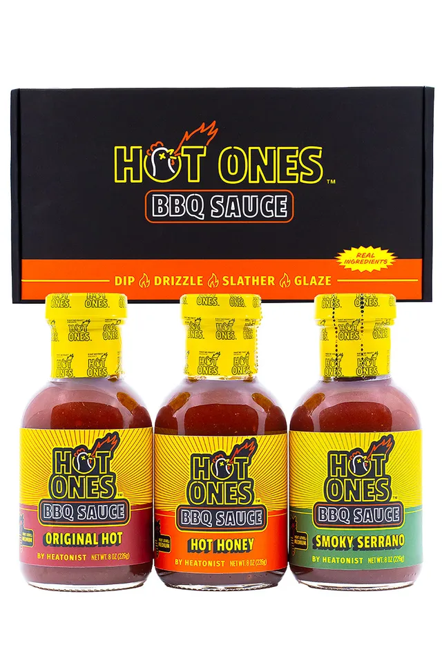 heatonist-hot-ones-bbq-trio-pack-3-sauces-barbecue-piquantes image 1