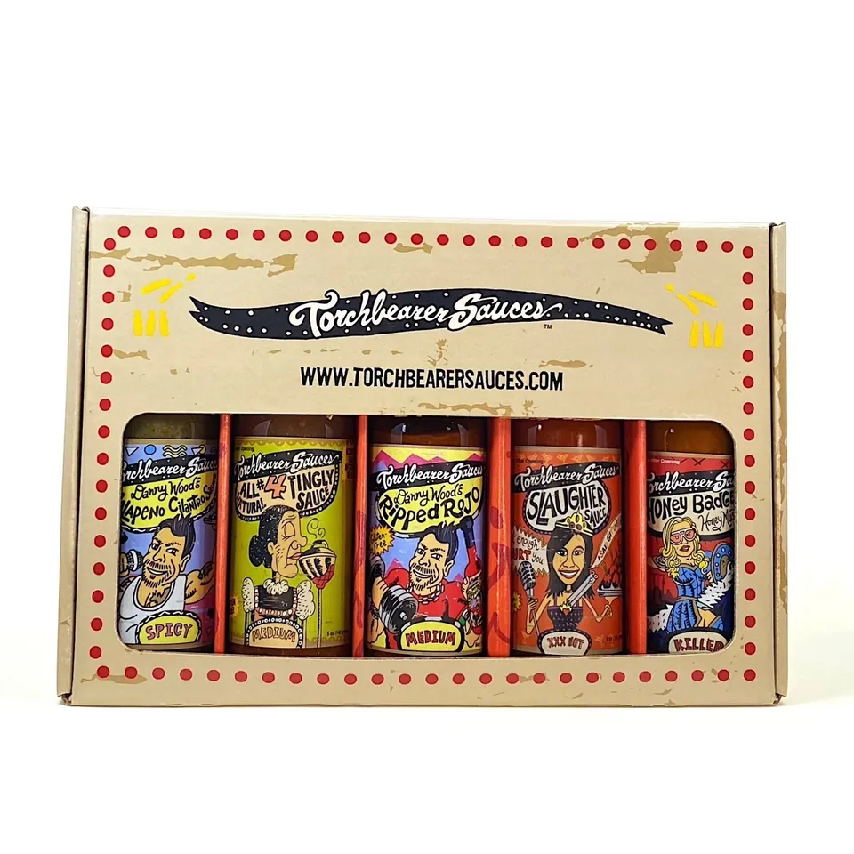 torchbearer-mild-to-wild-coffret-5-sauces-piquantes-jalapeno-reaper image 1