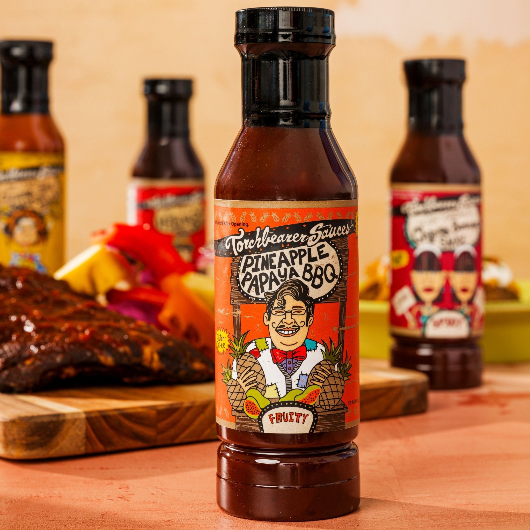 torchbearer-pineapple-papaya-bbq-sauce-barbecue-tropicale-12oz image 5