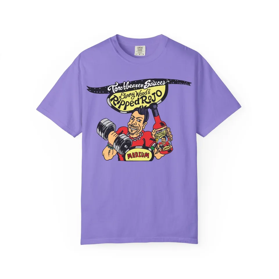 torchbearer-ripped-rojo-t-shirt-coton-noir-danny-wood image 1
