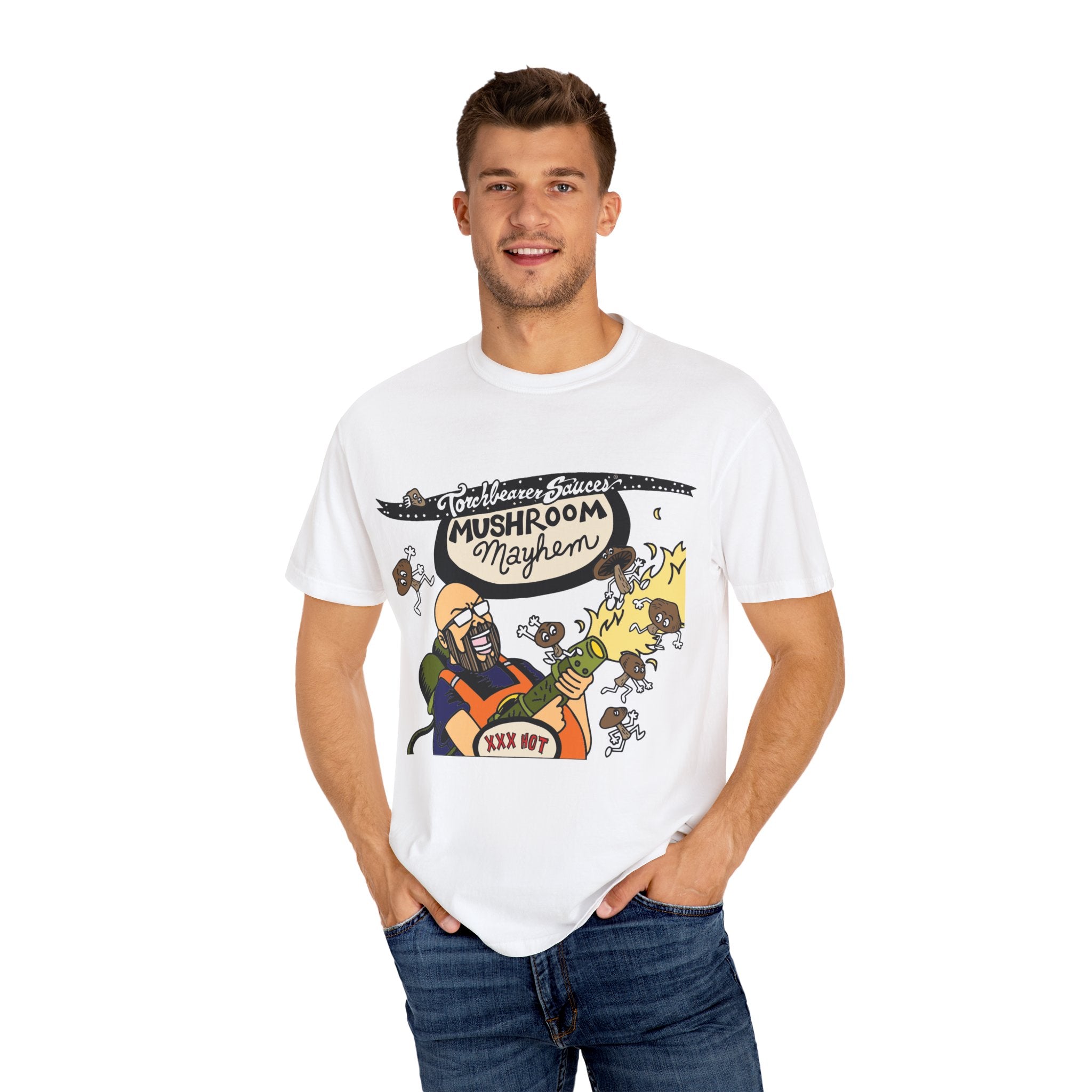 torchbearer-mushroom-mayhem-t-shirt-rouge-coton image 2
