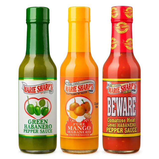 marie-sharp-s-coffret-hot-ones-3-sauces-piquantes-3x148ml image 1