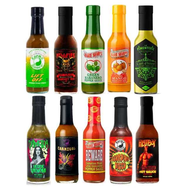 queen-of-hot-ones-coffret-10-sauces-piquantes-10x150ml-fort image 1