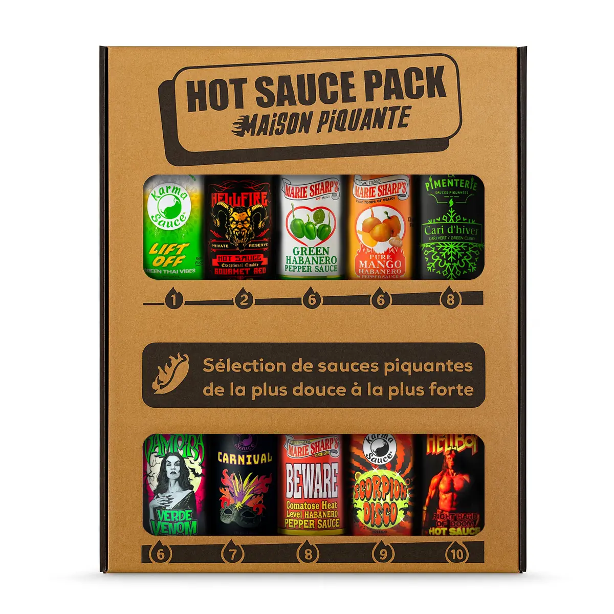 queen-of-hot-ones-coffret-10-sauces-piquantes-10x150ml-fort image 2