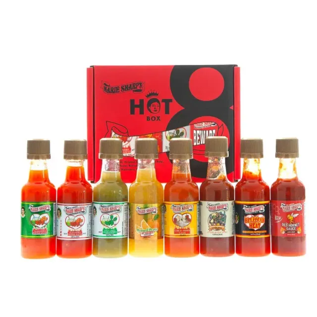 marie-sharp-s-hot-box-coffret-8-sauces-habanero-50-ml image 1