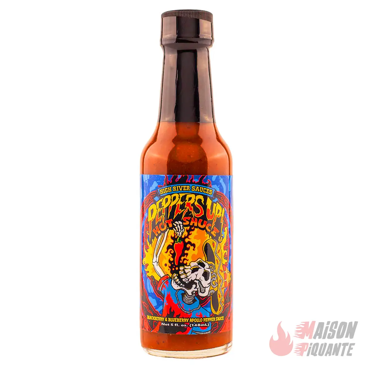high-river-peppers-up-high-river-hot-sauce-148ml-m-re-myrtille-apollo image 1
