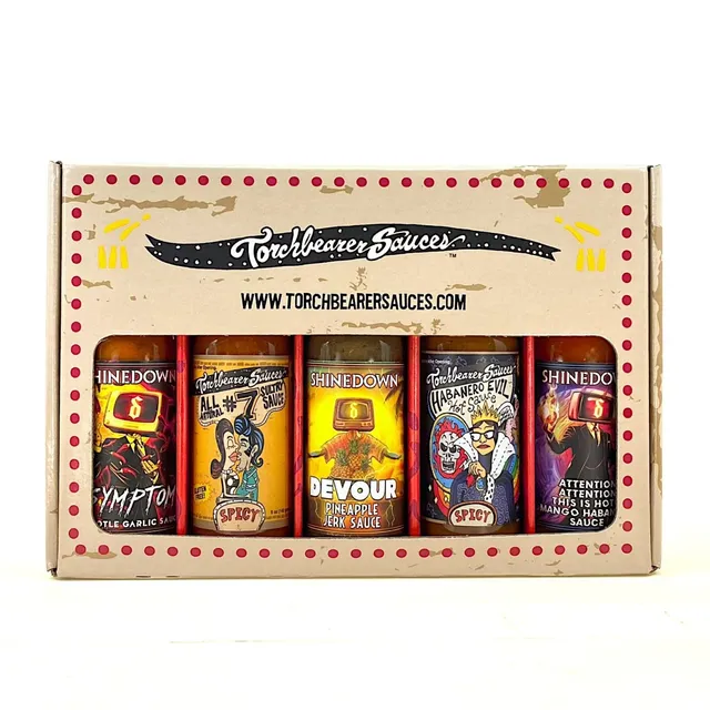 shinedown-spicy-5-pack-sauces-piquantes-symptom-devour-sultry image 1