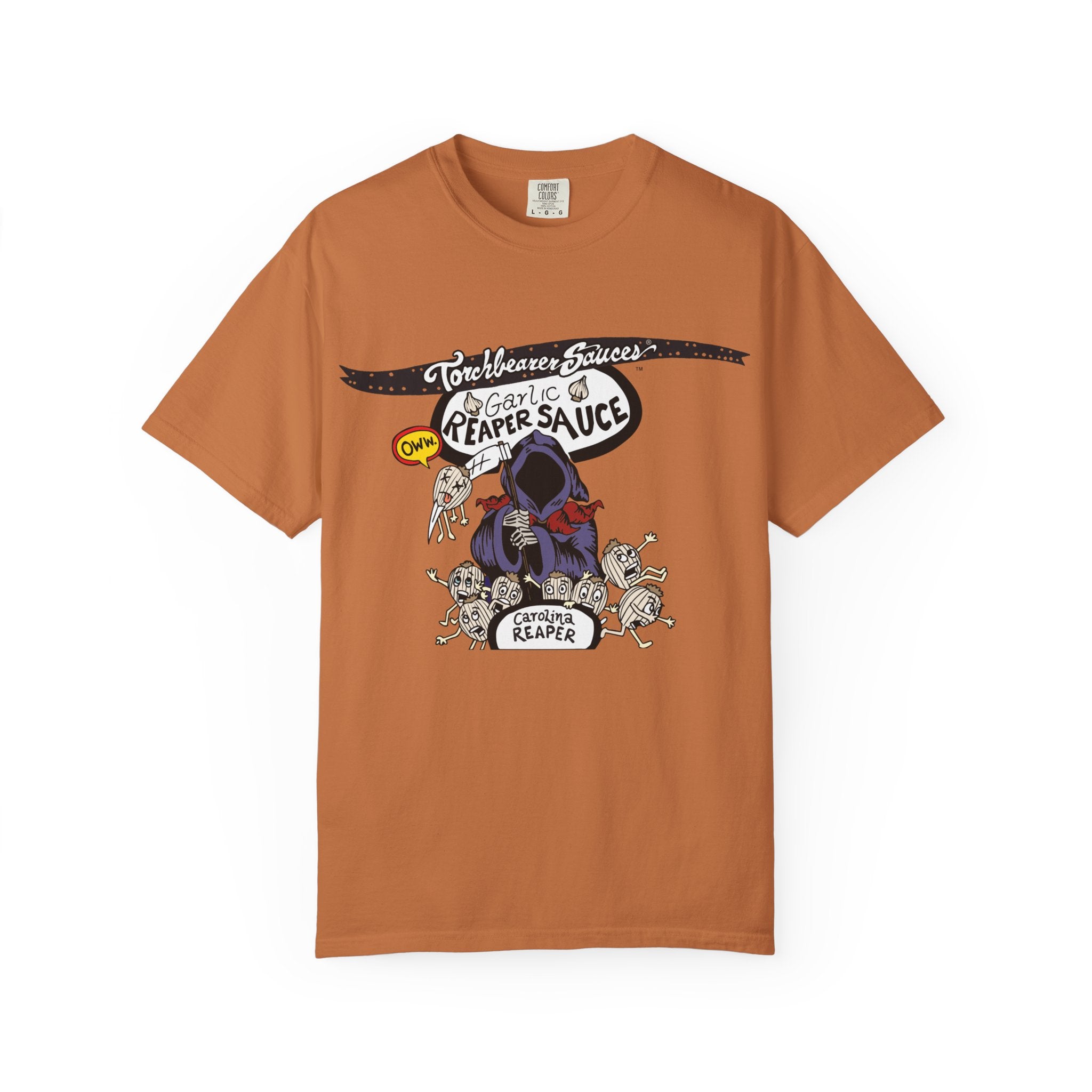 torchbearer-garlic-reaper-t-shirt-graphique-rouge-coton image 5