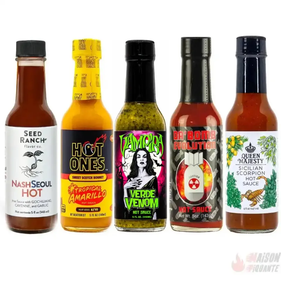hot-ones-coffret-5-sauces-piquantes-saveurs-du-monde image 1
