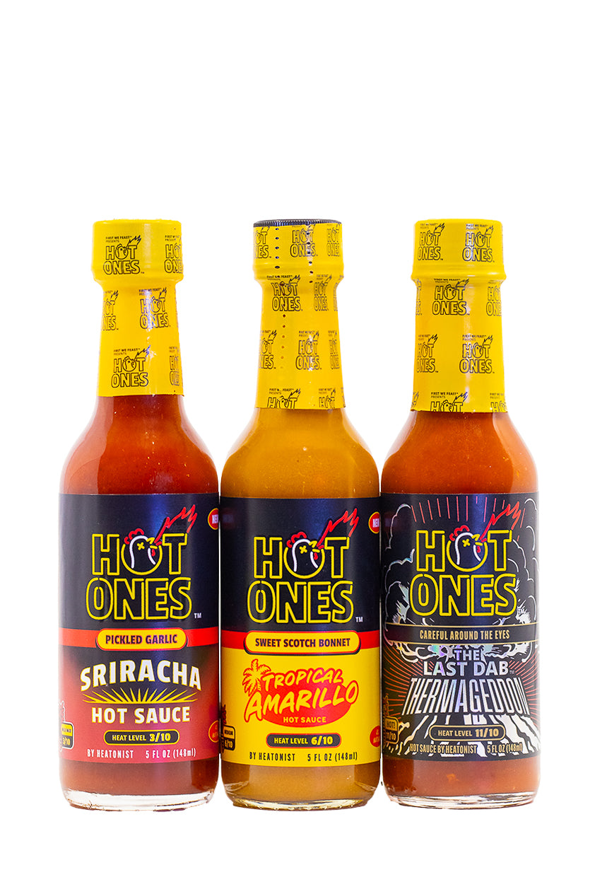 heatonist-hot-ones-trio-saison-28-last-dab-thermageddon-3-sauces image 1