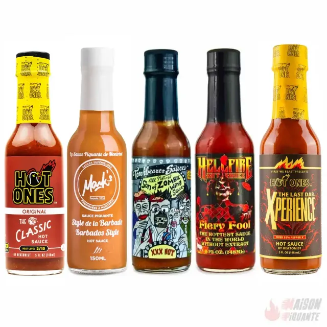 hot-ones-expert-us-coffret-5-sauces-piquantes-5x150-ml image 1