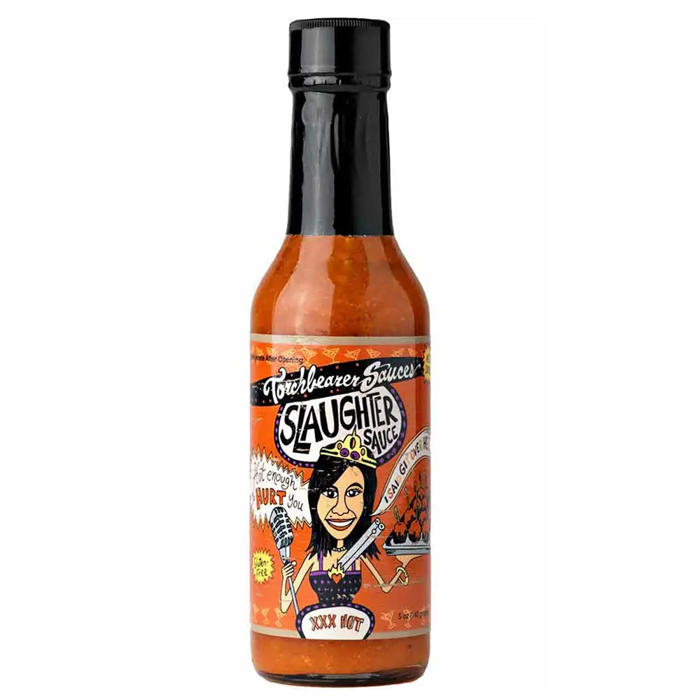 torchbearer-slaughter-sauce-piquante-mandarine-habanero-148ml image 1