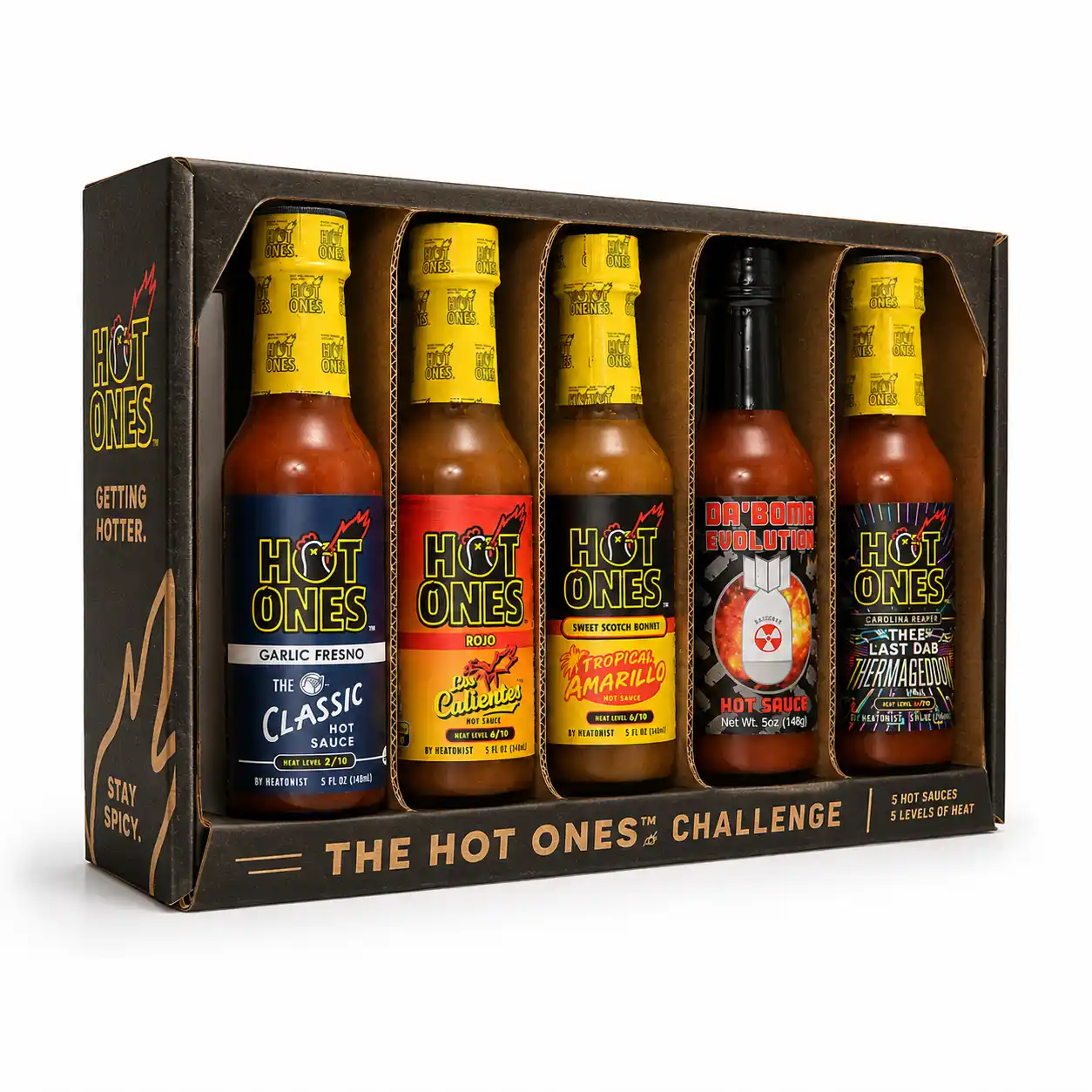hot-ones-coffret-5-sauces-piquantes-classic-da-bomb-last-dab image 1
