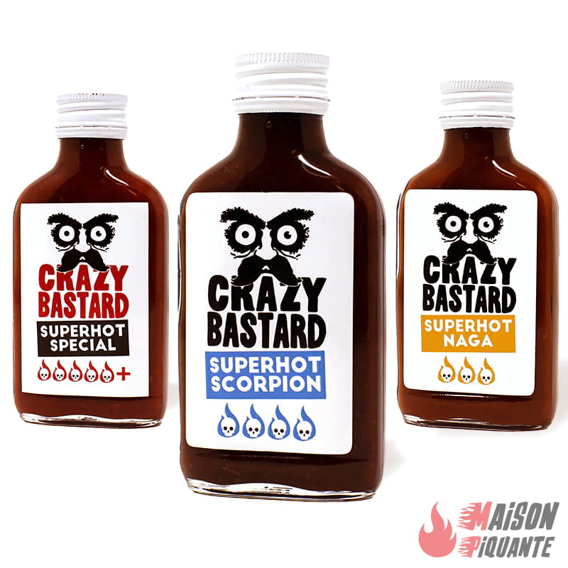 crazy-bastard-super-hot-coffret-3-sauces-piquantes-3x100-ml image 1
