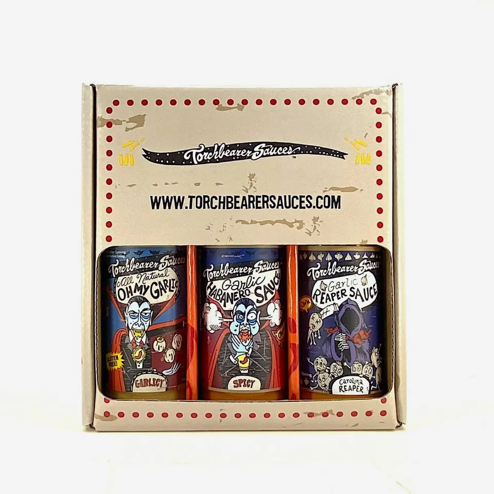 torchbearer-garlic-trio-coffret-3-sauces-ail-5-oz-piquant image 1
