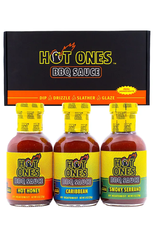 hot-ones-bbq-trio-pack-3-sauces-hot-honey-caribbean image 1